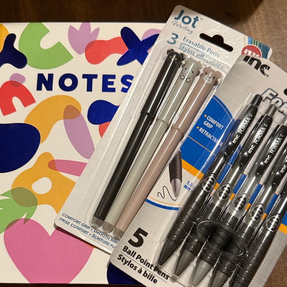 Jot Erasable Pens and Inc Ballpoint Pens Set